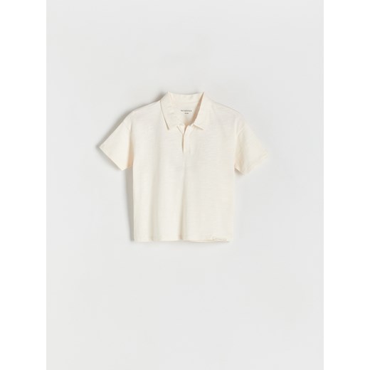 Reserved - T-shirt polo - kremowy ze sklepu Reserved w kategorii T-shirty chłopięce - zdjęcie 172357055