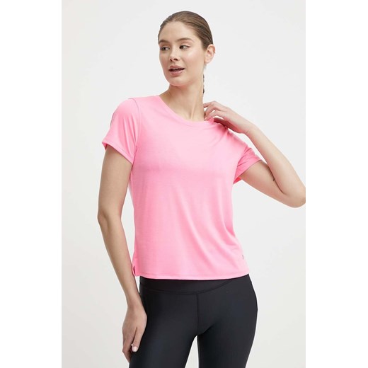 Under Armour t-shirt do biegania Streaker kolor różowy ze sklepu ANSWEAR.com w kategorii Bluzki damskie - zdjęcie 172358725
