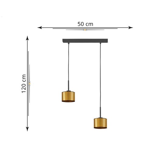 Złota podwójna lampa wisząca nad stół - EX434-Montanox Lumes One Size okazyjna cena Edinos.pl