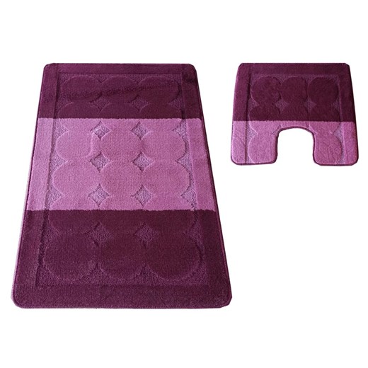 Fioletowe dywaniki do łazienki z tłoczeniami - Gabo ze sklepu Edinos.pl w kategorii Dywaniki łazienkowe - zdjęcie 172359567