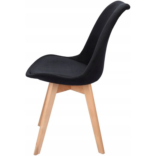 Czarne krzesło tapicerowane drewniane do stołu - Umos Elior One Size Edinos.pl