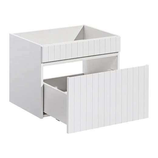 Biała ścienna szafka umywalkowa 60 cm z lamelami - Dione 5X Elior One Size Edinos.pl