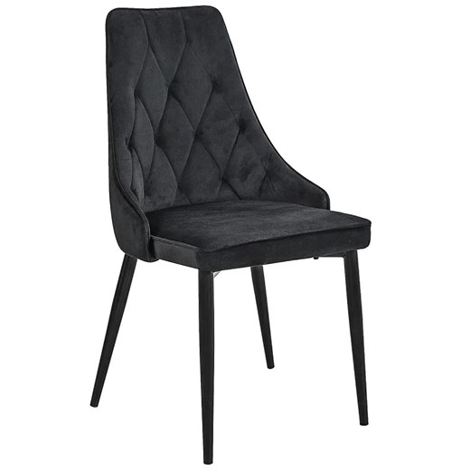 Czarne nowoczesne tapicerowane krzesło - Sageri 3X Elior One Size okazyjna cena Edinos.pl