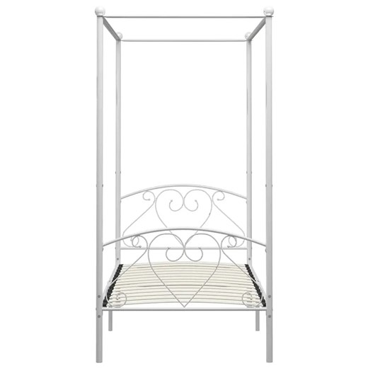 Białe metalowe łóżko z baldachimem 90x200 cm - Elox Elior One Size Edinos.pl