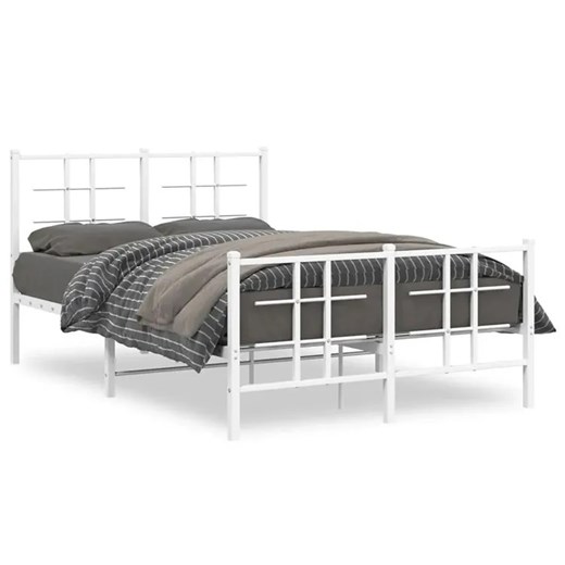 Białe industrialne łóżko metalowe 120x200 cm B8-F44 ze sklepu Edinos.pl w kategorii Łóżka i materace - zdjęcie 172359965