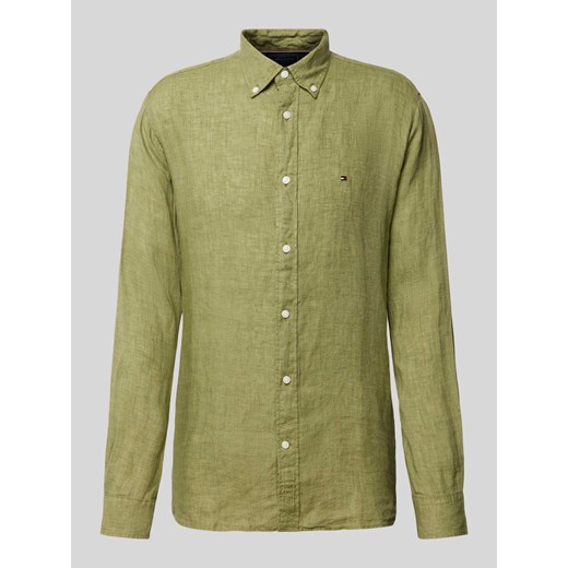 Koszula lniana o kroju regular fit z kołnierzykiem typu button down ze sklepu Peek&Cloppenburg  w kategorii Koszule męskie - zdjęcie 172361168