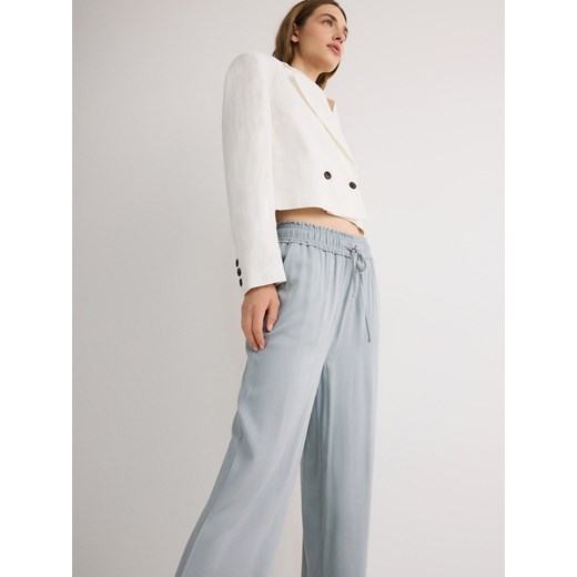 Reserved - Spodnie z wiskozy - jasnoszary Reserved XL Reserved