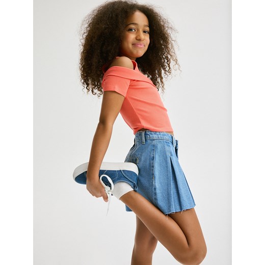 Reserved - Jeansowe szorty wide leg - niebieski ze sklepu Reserved w kategorii Spodenki dziewczęce - zdjęcie 172363756