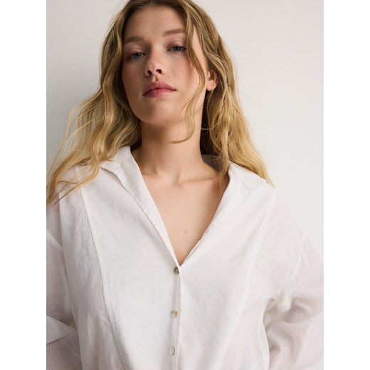 Reserved - Koszula z wiązaniem - biały Reserved L Reserved