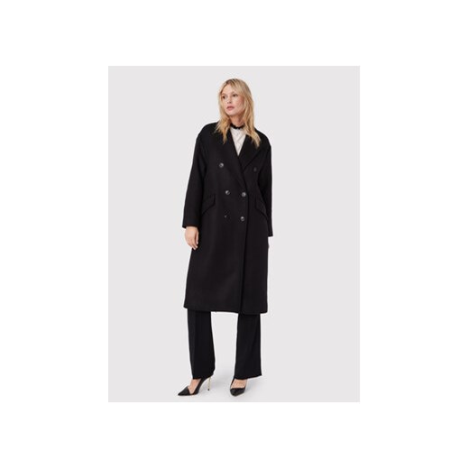 TWINSET Płaszcz wełniany 222TP2061 Czarny Regular Fit ze sklepu MODIVO w kategorii Płaszcze damskie - zdjęcie 172370488
