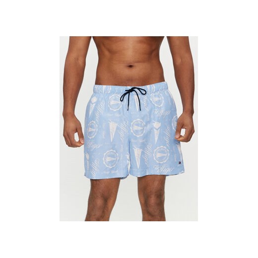 Tommy Hilfiger Szorty kąpielowe UM0UM02827 Błękitny Regular Fit ze sklepu MODIVO w kategorii Kąpielówki - zdjęcie 172370646