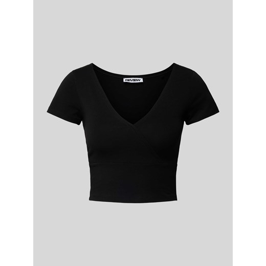 T-shirt krótki z dekoltem w serek ze sklepu Peek&Cloppenburg  w kategorii Bluzki damskie - zdjęcie 172372449