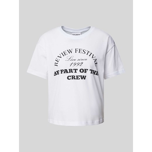 T-shirt z nadrukiem ze sloganem ze sklepu Peek&Cloppenburg  w kategorii Bluzki damskie - zdjęcie 172372467