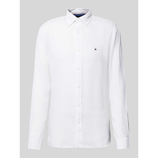Koszula lniana o kroju regular fit z kołnierzykiem typu button down ze sklepu Peek&Cloppenburg  w kategorii Koszule męskie - zdjęcie 172372538