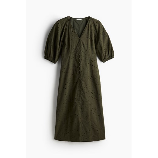 H & M - Sukienka z haftem angielskim - Zielony ze sklepu H&M w kategorii Sukienki - zdjęcie 172372576