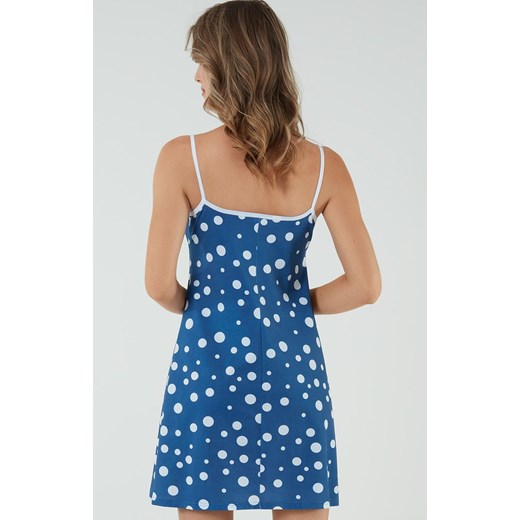 Damska koszulka nocna na ramiączkach niebieska Ojos, Kolor niebieski-wzór, Rozmiar S, Italian Fashion ze sklepu Intymna w kategorii Koszule nocne - zdjęcie 172373466