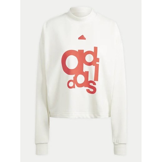 adidas Bluza French Terry Print IS4284 Biały Loose Fit XS MODIVO