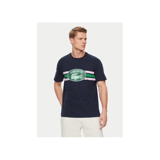Lacoste T-Shirt TH1415 Granatowy Regular Fit ze sklepu MODIVO w kategorii T-shirty męskie - zdjęcie 172374917