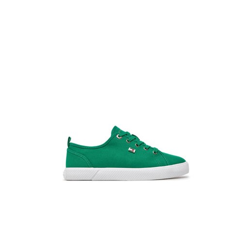Tommy Hilfiger Tenisówki Vulc Canvas Sneaker FW0FW08063 Zielony ze sklepu MODIVO w kategorii Trampki damskie - zdjęcie 172374927