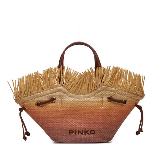 Torebka Pinko Pagoda Small Shopper . PE 24 PLTT 102910 A1R6 Beżowy ze sklepu eobuwie.pl w kategorii Torby letnie - zdjęcie 172375656