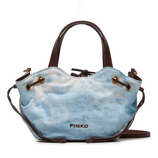 Torebka Pinko Pagoda Small Shopper PE 24 PLTT 102910 A1MB Błękitny Pinko one size eobuwie.pl
