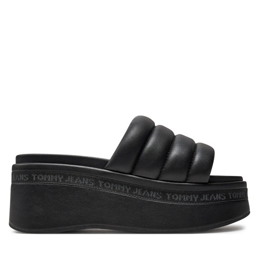 Klapki Tommy Jeans Tjw Wedge Sandal EN0EN02455 Czarny Tommy Jeans 36 eobuwie.pl
