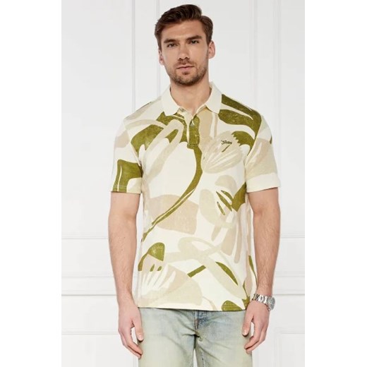 GUESS Polo SLUB AOP | Regular Fit | z dodatkiem lnu Guess L Gomez Fashion Store