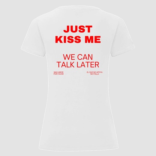 T-shirt damski Just Kiss Me ze sklepu HFT71 shop w kategorii Bluzki damskie - zdjęcie 172377315