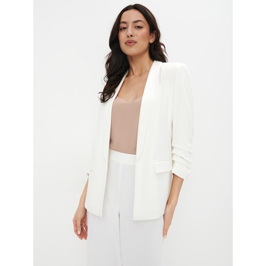 Mohito - Marynarka bez zapięcia - kremowy Mohito 36 Mohito