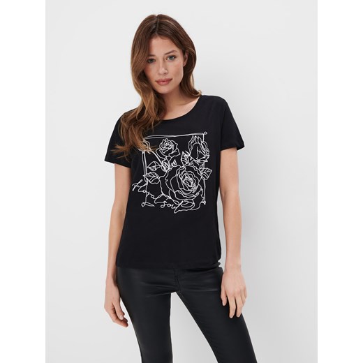 Mohito - T-shirt z nadrukiem - czarny ze sklepu Mohito w kategorii Bluzki damskie - zdjęcie 172377676