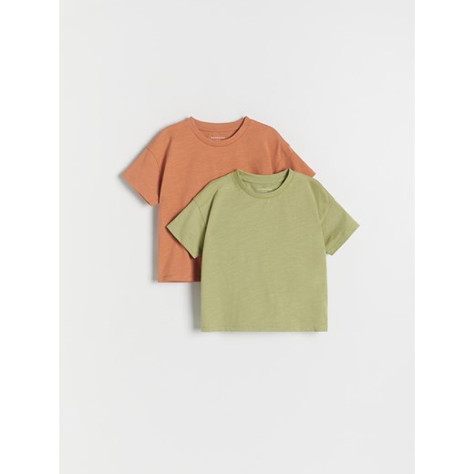 Reserved - T-shirt oversize 2 pack - kasztanowy ze sklepu Reserved w kategorii Koszulki niemowlęce - zdjęcie 172378205
