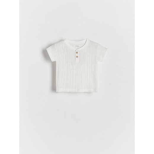 Reserved - T-shirt oversize - złamana biel ze sklepu Reserved w kategorii Kaftaniki i bluzki - zdjęcie 172378277