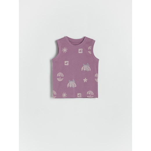 Reserved - T-shirt bez rękawów - fioletowy ze sklepu Reserved w kategorii Koszulki niemowlęce - zdjęcie 172379298
