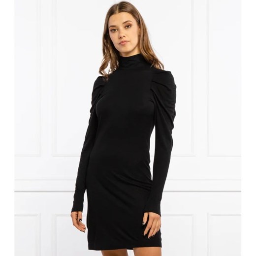 Sukienka Dondup - Made In Italy z golfem czarna prosta mini casualowa