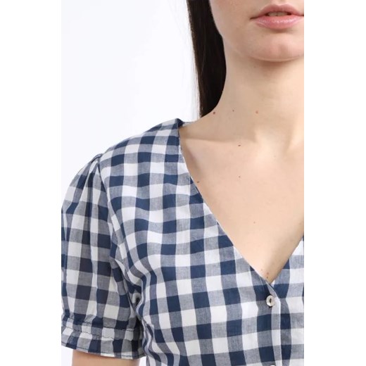 Sukienka Pepe Jeans w kratkę mini z dekoltem w literę v 