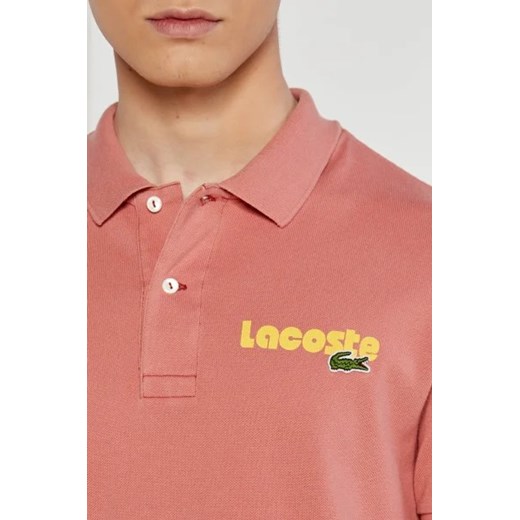 T-shirt męski różowy Lacoste z krótkimi rękawami 