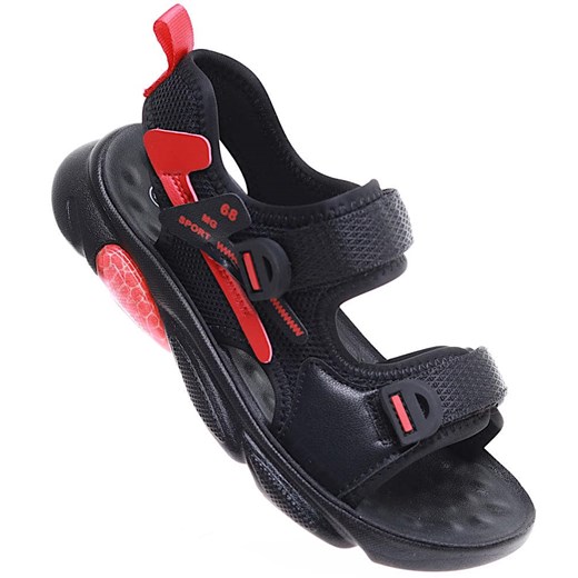 Czarne sandały chłopięce na rzepy /E1-3  16168 T288/ ze sklepu Pantofelek24.pl w kategorii Sandały dziecięce - zdjęcie 172380595