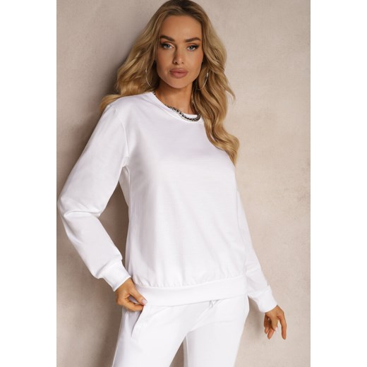 Biała Bluza o Klasycznym Kroju ze Ściągaczami Gremia ze sklepu Renee odzież w kategorii Bluzy damskie - zdjęcie 172380717