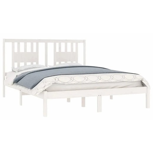 Białe sosnowe łóżko małżeńskie 160x200 - Basel 6X ze sklepu Edinos.pl w kategorii Łóżka i materace - zdjęcie 172381749