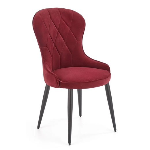 Eleganckie krzesło tapicerowane typu ludwik Kordo - bordowy Elior One Size Edinos.pl