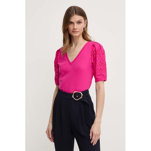 Morgan t-shirt DPALM kolor różowy ze sklepu ANSWEAR.com w kategorii Bluzki damskie - zdjęcie 172382338