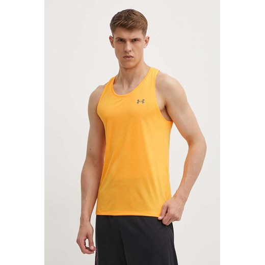 Under Armour t-shirt do biegania Streaker kolor pomarańczowy ze sklepu ANSWEAR.com w kategorii T-shirty męskie - zdjęcie 172382426