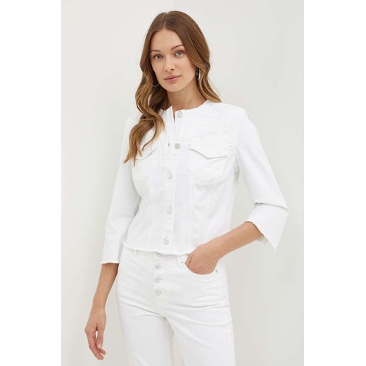 Guess kurtka jeansowa TERESA damska kolor biały przejściowa W4GN41 D4MW4 ze sklepu ANSWEAR.com w kategorii Kurtki damskie - zdjęcie 172382505