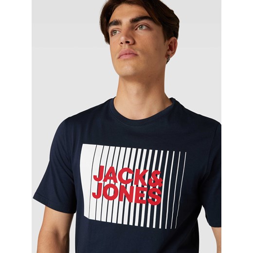T-shirt z nadrukiem z logo model ‘CORP’ Jack & Jones L Peek&Cloppenburg 