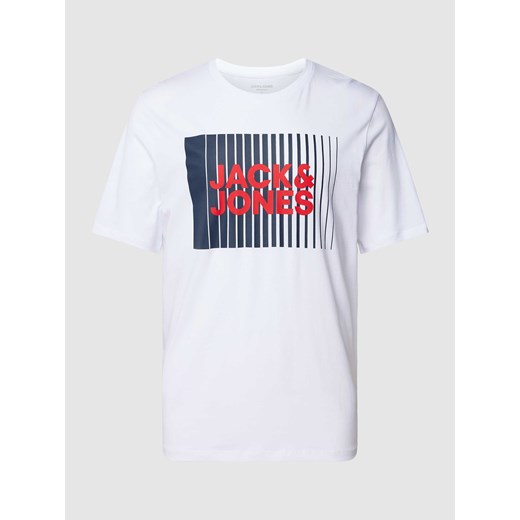 T-shirt z nadrukiem z logo model ‘CORP’ ze sklepu Peek&Cloppenburg  w kategorii T-shirty męskie - zdjęcie 172383067