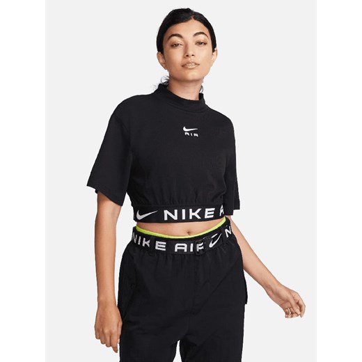 Bluzka damska Nike z krótkim rękawem sportowa z bawełny z okrągłym dekoltem