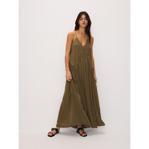 Reserved - Sukienka z ozdobnymi dżetami - oliwkowy ze sklepu Reserved w kategorii Sukienki - zdjęcie 172384755
