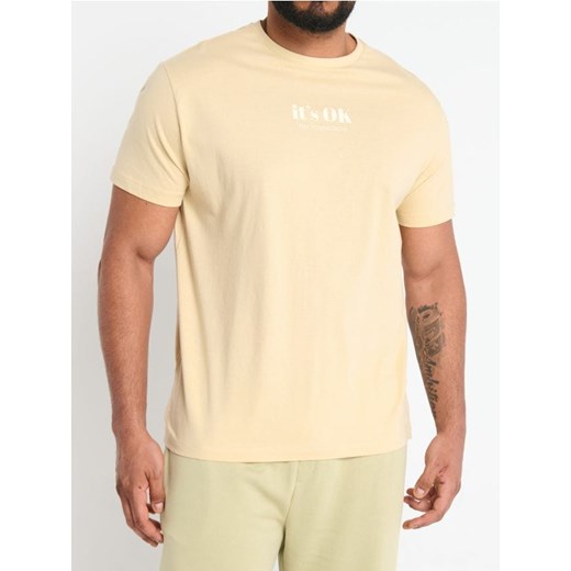 Sinsay - Koszulka z nadrukiem - kremowy ze sklepu Sinsay w kategorii T-shirty męskie - zdjęcie 172385789
