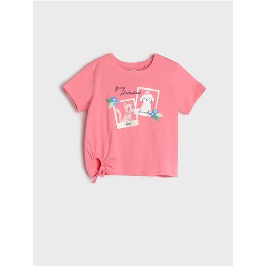 Sinsay - Koszulka z nadrukiem - różowy ze sklepu Sinsay w kategorii Bluzki dziewczęce - zdjęcie 172385819