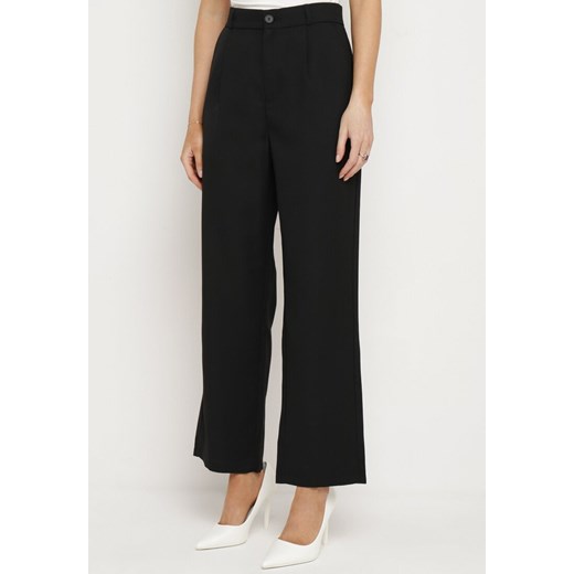 Czarne Szerokie Klasyczne Spodnie Cygaretki  Ulea ze sklepu Born2be Odzież w kategorii Spodnie damskie - zdjęcie 172386538